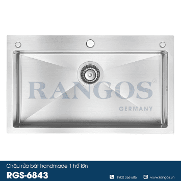 CHẬU RỬA BÁT HANDMADE 1 HỐ LỚN RGS-6843