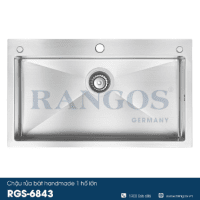 CHẬU RỬA BÁT HANDMADE 1 HỐ LỚN RGS-6843