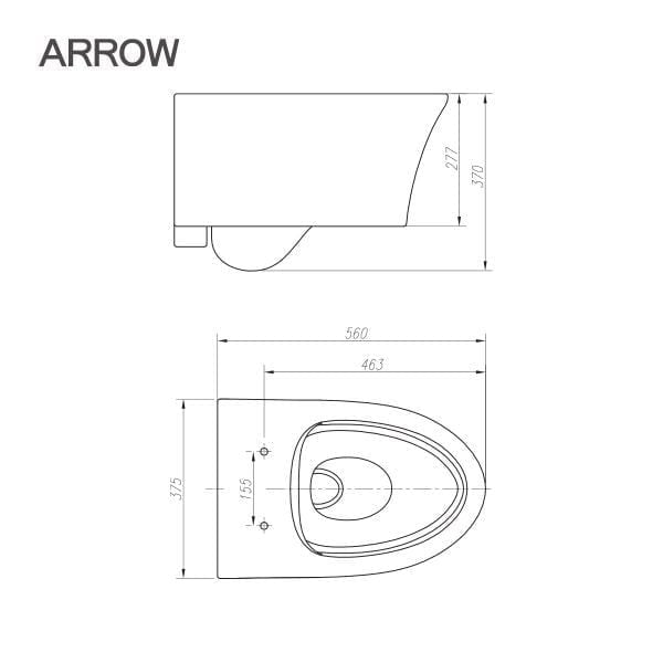 Bồn cầu treo tường Arrow AHB2105H/PG011-ZPA